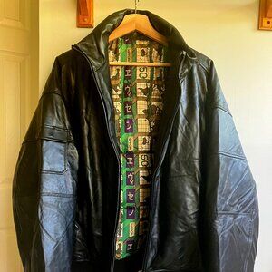 EVISEN leather down jacket